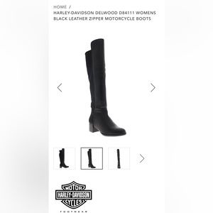 Women’s over the knee Harley Davidson Boots, black, size 9.5.